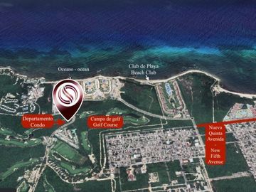 Condominio 2 recamaras + estudio, con club de playa, campo de golf, amenidades e