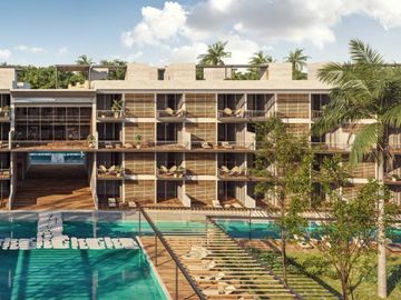 Condominio 2 recamaras + estudio, con club de playa, campo de golf, amenidades e