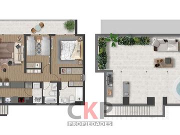 Penthouse 2D /2B / azotea con quincho privado/ Metro Bilbao