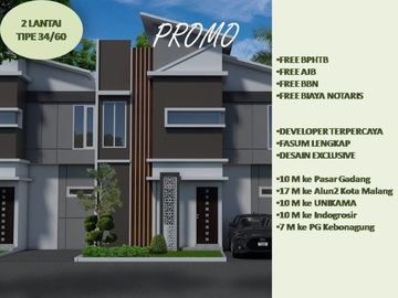 Di Jual Rumah Murah Di Kota Malang 2 Lantai Harga 200 Juta an