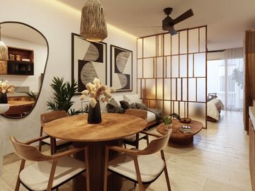 Condominio con alberca infinity, jacuzzi, area de hamacas, gimnasio, co-working,