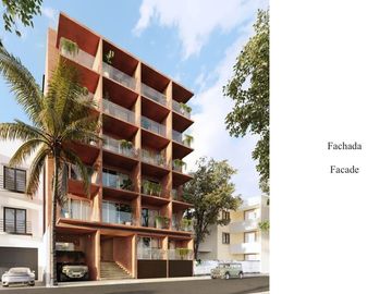 Condominio con alberca infinity, jacuzzi, area de hamacas, gimnasio, co-working,