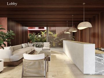 Condominio con alberca infinity, jacuzzi, area de hamacas, gimnasio, co-working,