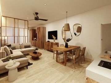 Condominio con alberca infinity, jacuzzi, area de hamacas, gimnasio, co-working,