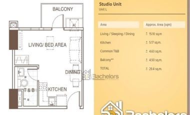 Azalea Place 1 Bedroom Unit infront of UP Cebu City For Sale