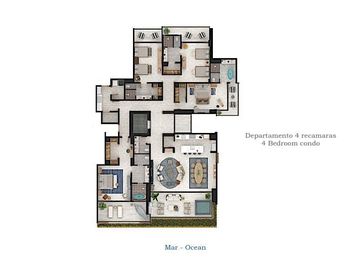 Condominio con jacuzzi privado vista al mar, servicio de mayordomo