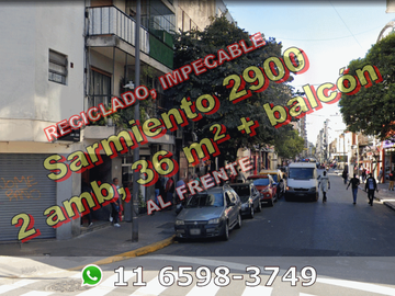 RECICLADO, IMPECABLE - Departamento en Venta en Balvanera 2 ambientes 36 m2 + balcón al frente - Sarmiento 2900
