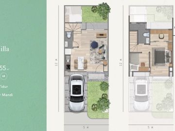 Rumah Modern 2 Lantai 2 Kamar Tidur di Lippo Village Barat Cendana Parc