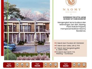 Rumah Murah Konsep Japanese di Dau Malang Dekat Wisata Kota Batu