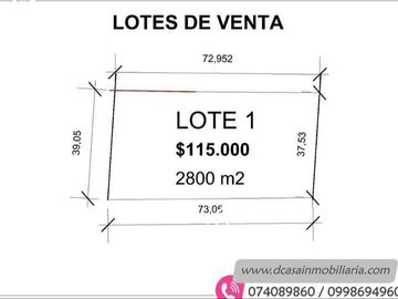 (T-166) Terreno de Venta – Cumbe – Desde 2360m2* hasta 10.024m2