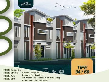 Rumah Dijual di Malang Tipe 34/60 Free Semua Biaya2