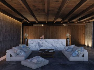 Estudio Penthouse, paseo de arte, area comercial, estilo Boho, amenidades y serv