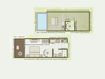 Estudio Penthouse, paseo de arte, area comercial, estilo Boho, amenidades y serv