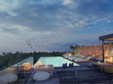 Estudio Penthouse, paseo de arte, area comercial, estilo Boho, amenidades y serv