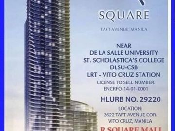 RSQUARE 25SQM STUDIO DE LUXE NEAR DLSU AND LRT VITO CRUZ STN