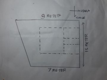 hunian cluster hadap timur dan clubhouse, bentuk tanah  besar belakang
