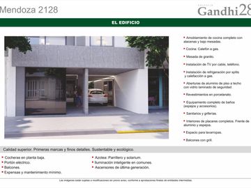 Rosario: Mendoza 2128 departamento 2 dormitorios al frente con balcon de 61 m2, Rosario, Santa Fe Argentina