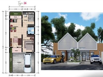 Rumah minimalis murah mulai 400 jt an strategis pinggir jalan di Pasir Putih Depok