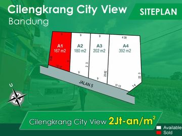 Dekat Jl A.H. Nasution Tanah 1,9 Jt/M2 Bandung City View