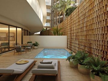 Condominio a 100 metros del mar en La Zona Italiana, alberca infinity vista al m
