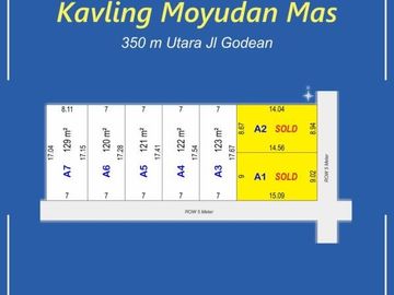 350 Meter Jalan Raya Godean Sleman, Tanah Pekarangan Luas 123 m2