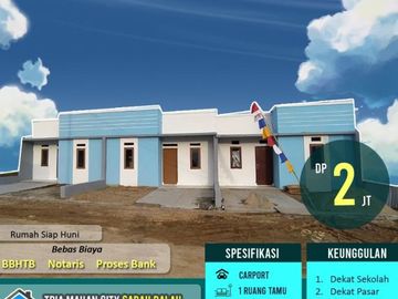 Rumah subsidi murah dan minimalis dp 2juta deket sukarame