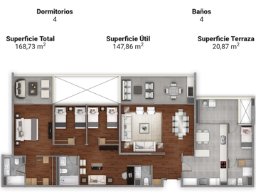 Departamento en venta de 2 dorm. en La Serena