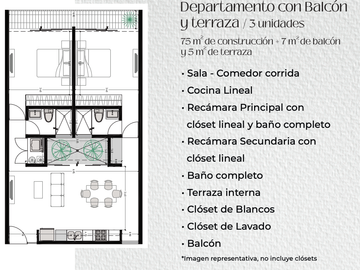 Departamento en venta Mérida Yucatán, Etro Temozón Norte