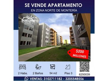 SE VENDE APARTAMENTO EN LA ZONA NORTE EN MONTERIA