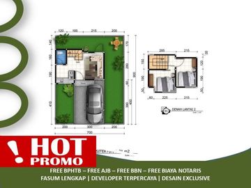 Tipe 31/63 2 Lantai Rumah 15 Menit ke Alun2 Kota Bisa KPR 2KT