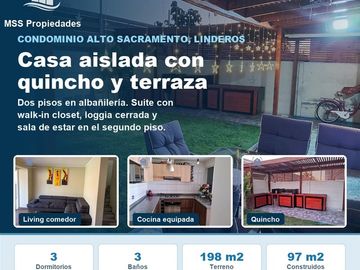 Casa 3 Dorm Quincho Suite Condominio Alto Sacramento Buin