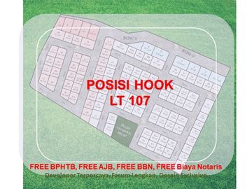 Posisi Hook Rumah Lingkungan Asri Udara Bersih 2KT Tipe 25/107