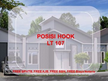Posisi Hook Rumah Lingkungan Asri Udara Bersih 2KT Tipe 25/107