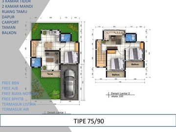 Strategis Terluas Rumah 3KT Tipe 75/90 Bisa KPR