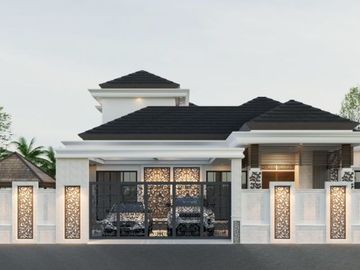 dijual rumah modern design bali tropis lokasi cemara gading
