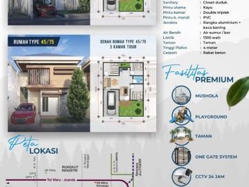 Perumahan modern sidoarjo tipe 42/75 hanya 200juta FREE IJB bEBAS ADMIN