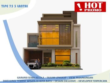 3 Lantai Rumah Malang Batu Tipe 75 Pusat Kota Batu