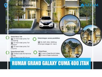 RUMAH MURAH LOKASI STRATEGIS DEKAT GALAXY CIKUNIR BEKASI