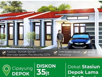 Rumah 1 lantai Depok Type 45/98 discount cash keras 50 juta