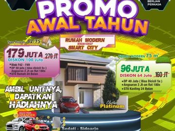 Rumah murah lokasi strategis Modern cluster luas tanah 7,5 x 10