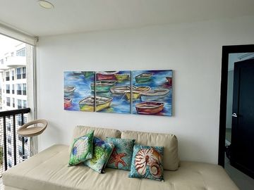 Punta Centinela, se vende departamento vista al mar con 2 dormitorios (Torre 2000), inversión de alta rentabilidad.