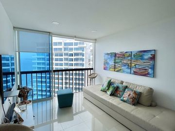 Punta Centinela, se vende departamento vista al mar con 2 dormitorios (Torre 2000), inversión de alta rentabilidad.