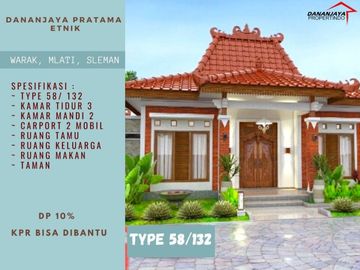 Rumah Etnik Hunian Terbaik Selatan Pemda Sleman DP hanya 10%
