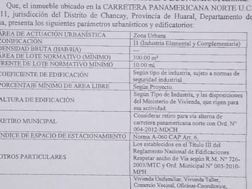 Terrenos Industriales Venta CAR. PANAMERICANA NORTE  - CHANCAY