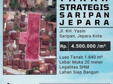 TANAH STRATEGIS JEPARA KOTA DEKAT JALAN PEMUDA