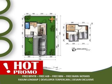Strategis Tipe 31/63 2 Lantai Rumah KPR Siap 2KT