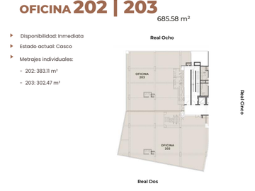OFICINAS CASCO EN LA TORRE CAMINO REAL, SAN ISIDRO - 685.58 M²