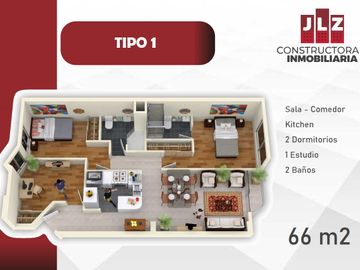ULTIMOS DPTOS EN SURQUILLO  66 M2 02 HAB , 02 BAÑ