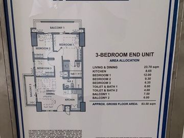 3BR 83.50sqm condo for sale in Prisma Residences Pasig City