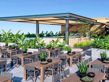 Condo con alberca, terraza, Area de Yoga, en venta Roma Norte CDMX.